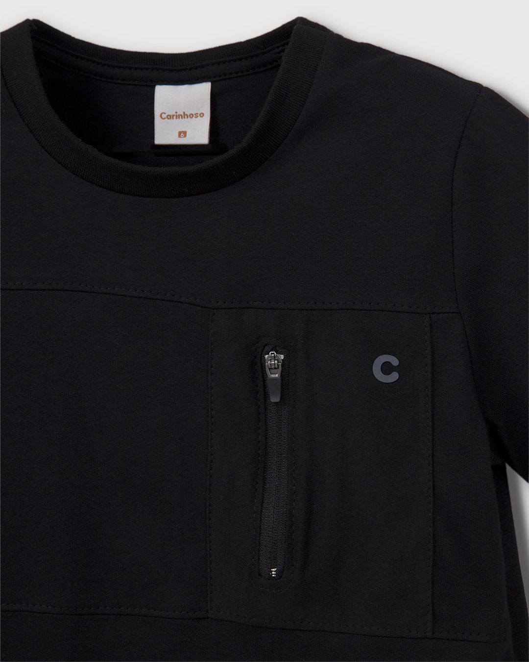 Camiseta Menino Detalhe Bolso Fecho Zíper Em Algodão - Carinhoso - Imagem 18