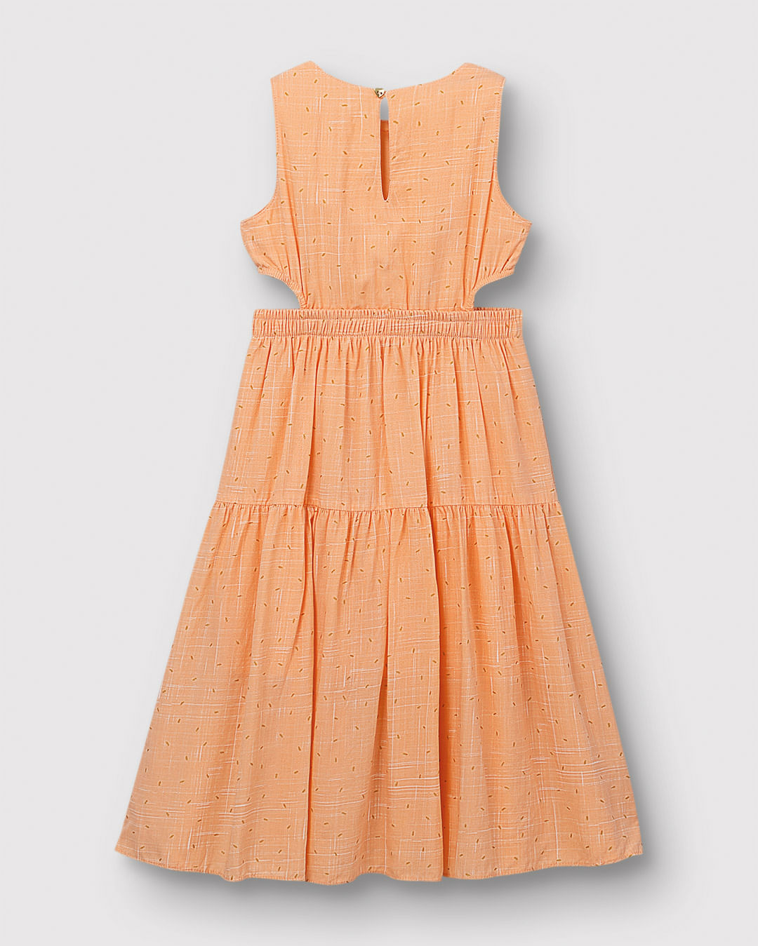 Vestido Menina Midi Detalhe Vazado Lateral Em Viscose - Carinhoso - Imagem 9