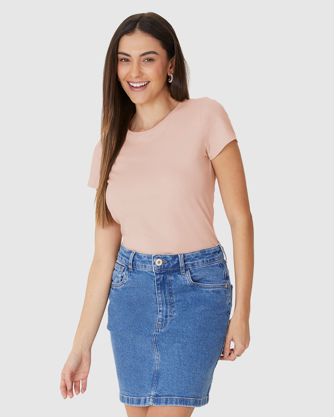 Blusa Básica Feminina Baby Look Em Algodão - Imagem 21