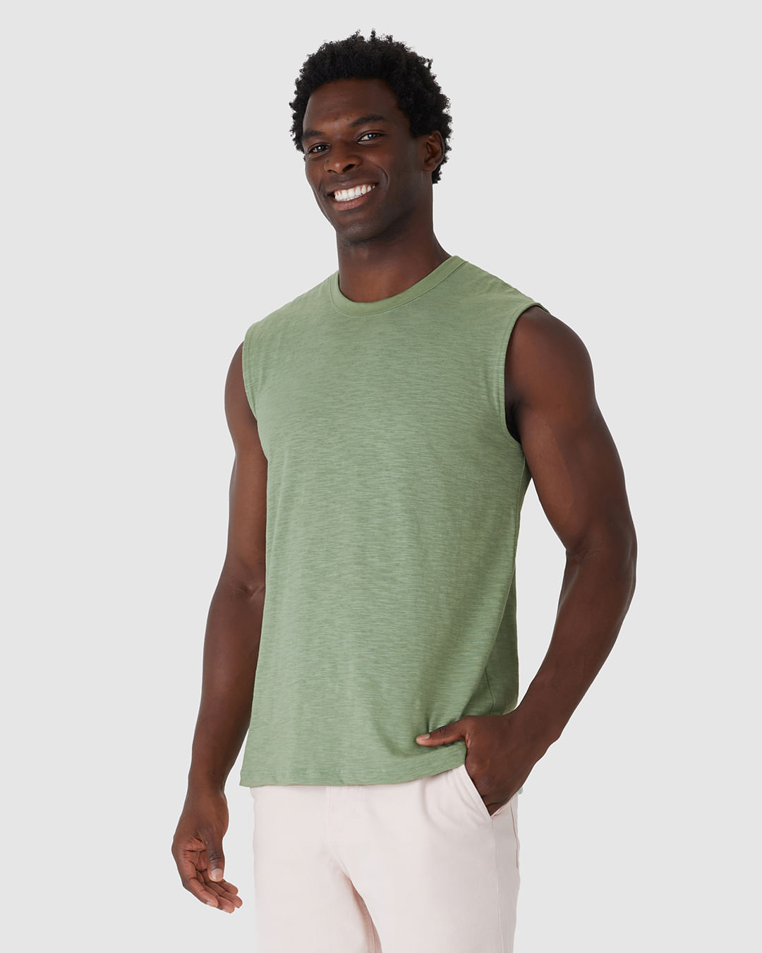 Regata Masculina Machão Com Etiqueta Decorativa Em Malha Rajada - Imagem 21