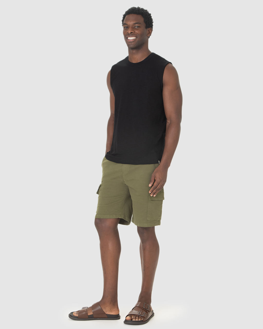 Regata Masculina Machão Com Etiqueta Decorativa Em Malha Rajada - Imagem 2