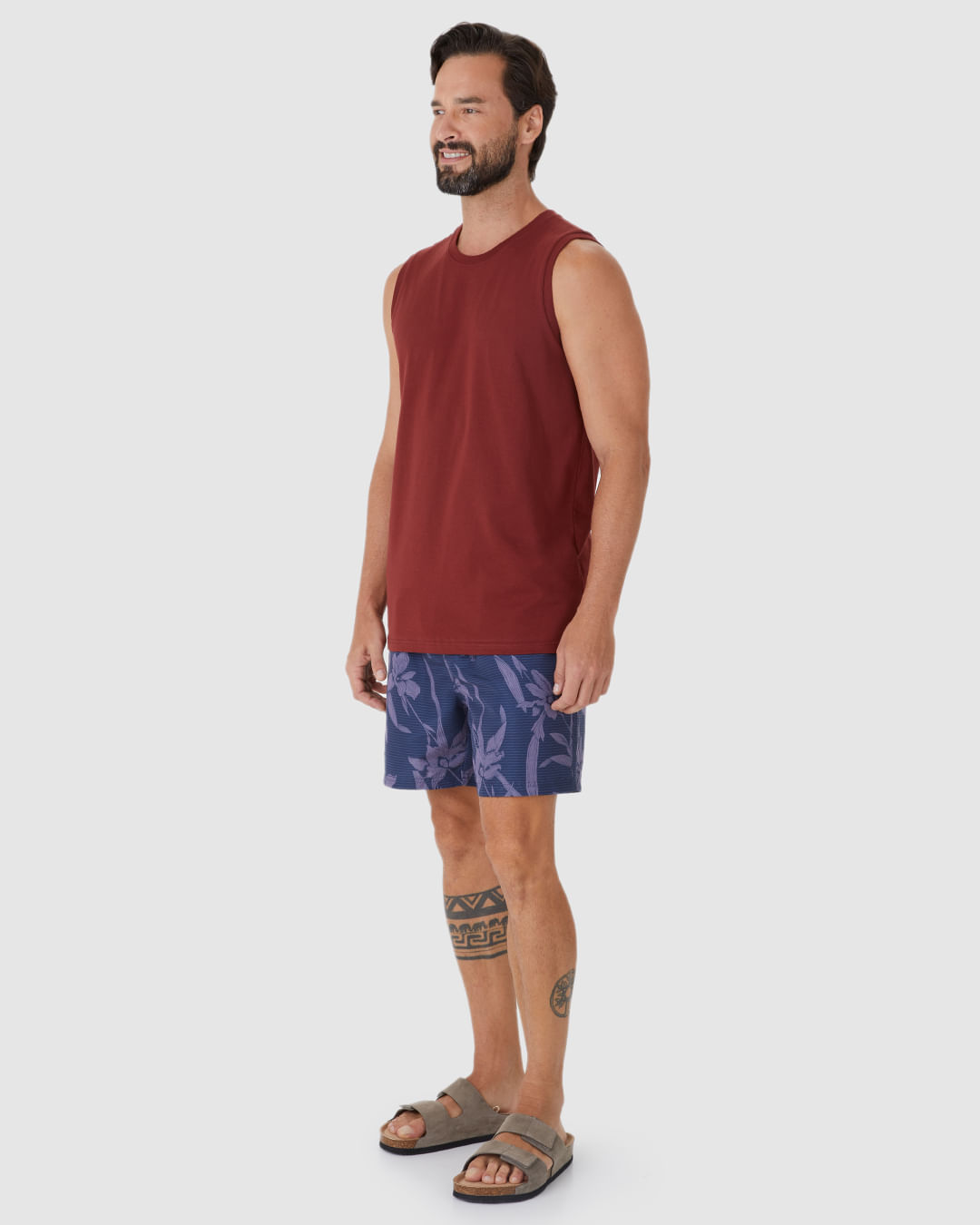 Regata Básica Masculina Cava Ajustada Em Algodão - Imagem 7