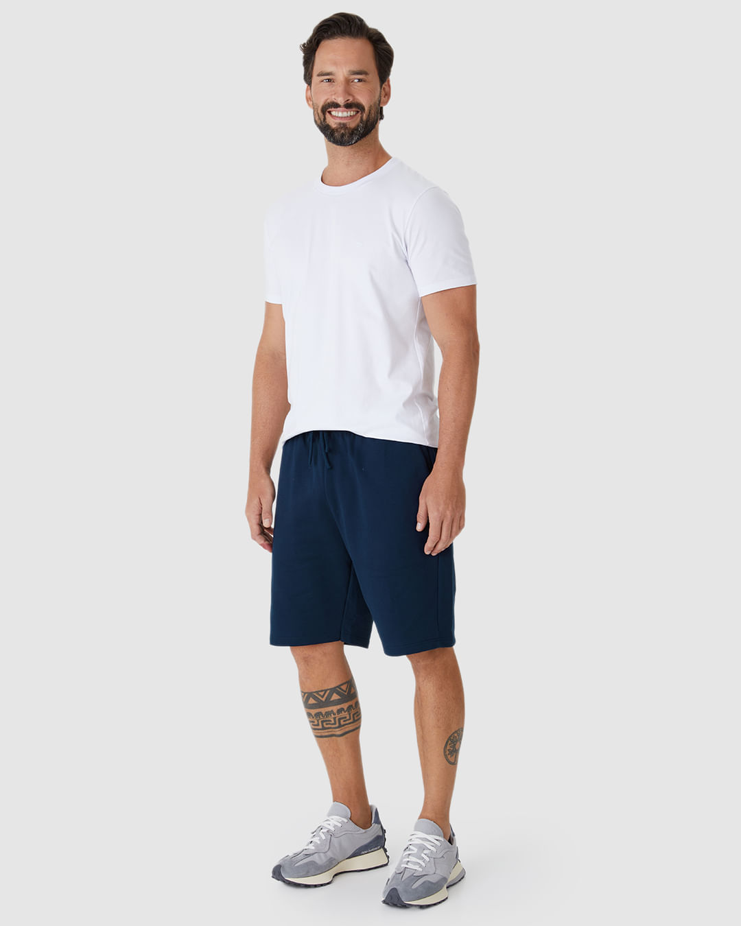 Bermuda Básica Masculina Comfort Bolso Funcional Em Moletom - Imagem 17