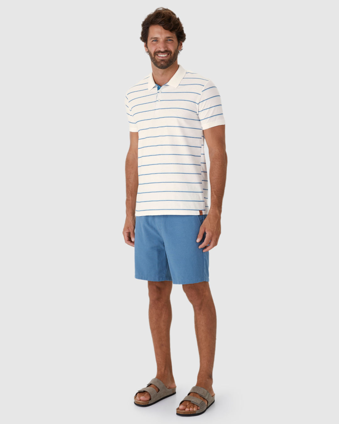 Camisa Polo Masculina Estampa Listrada Em Malha Texturizada - Imagem 22