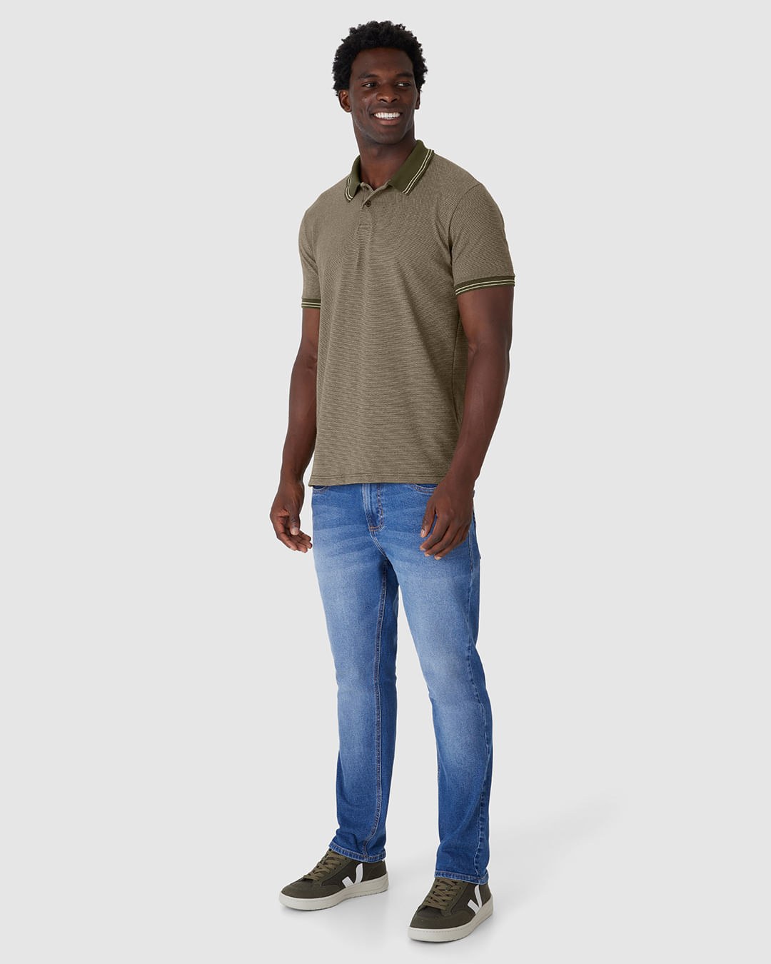 Camisa Polo Masculina Regular Em Piquet Pontilhado - Imagem 17