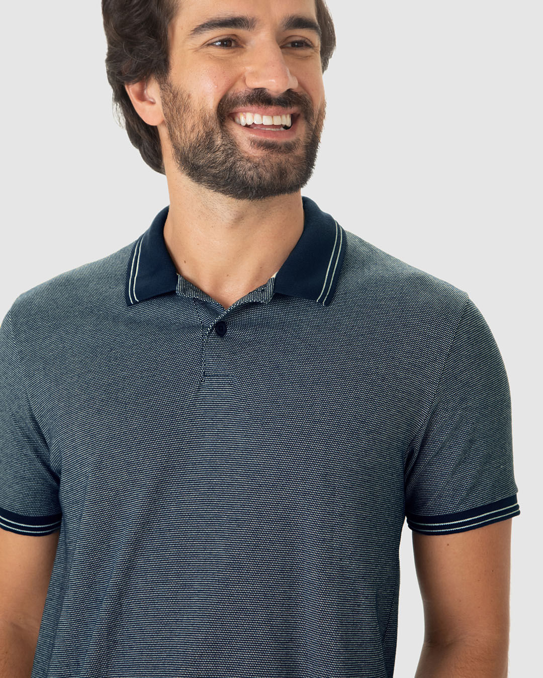 Camisa Polo Masculina Regular Em Piquet Pontilhado - Imagem 9