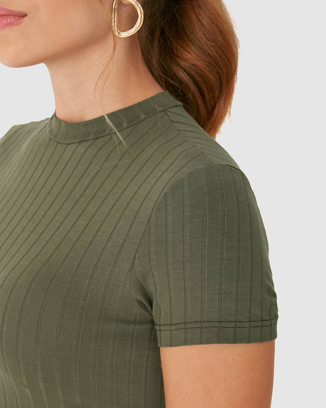 Vestido Básico Feminino Gola Alta Em Malha Canelada De Viscose - Imagem 18