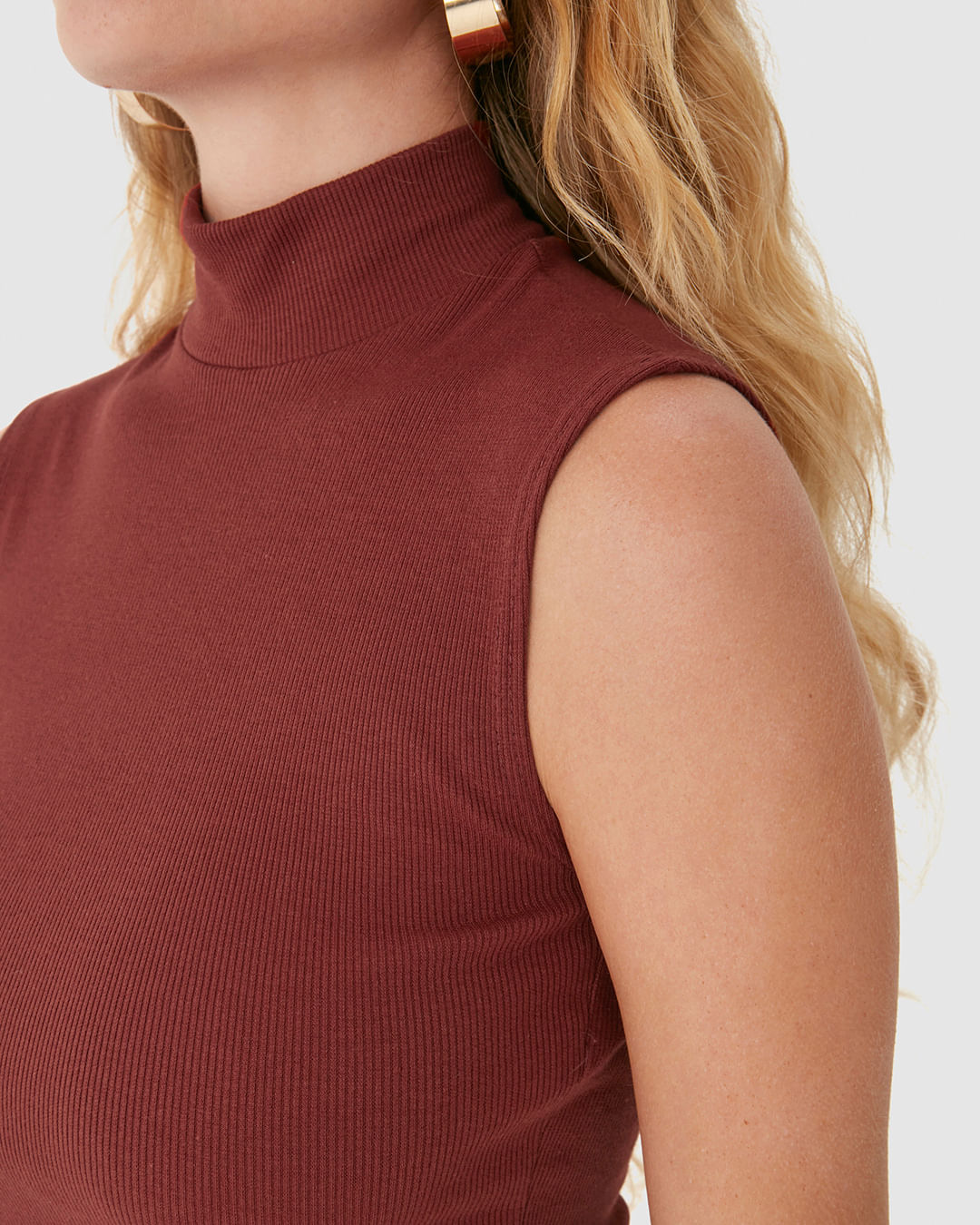 Regata Básica Feminina Gola Alta Em Ribana - Imagem 23