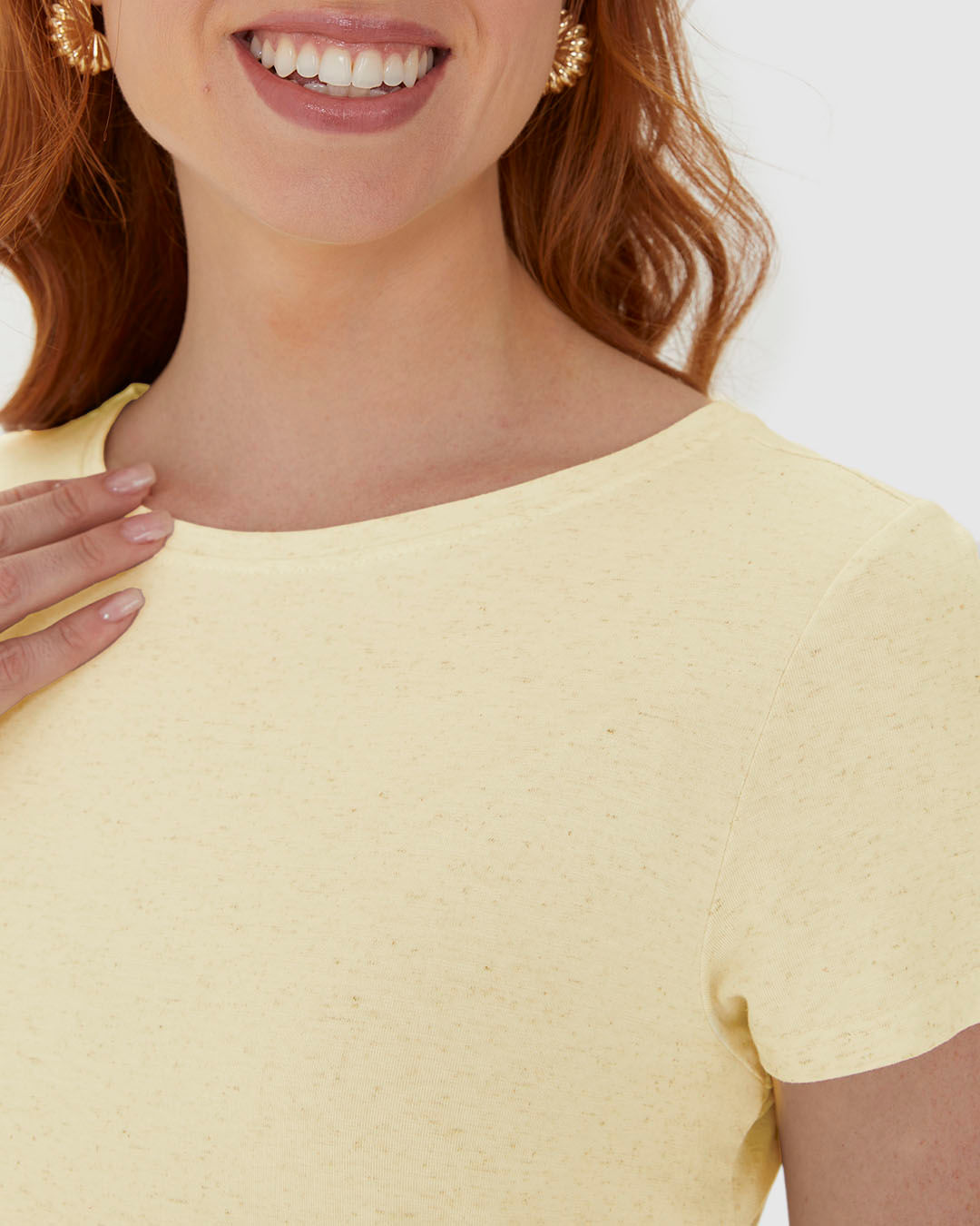 Blusa Básica Feminina Manga Curta Em Malha Viscolinho Stretch - Imagem 13