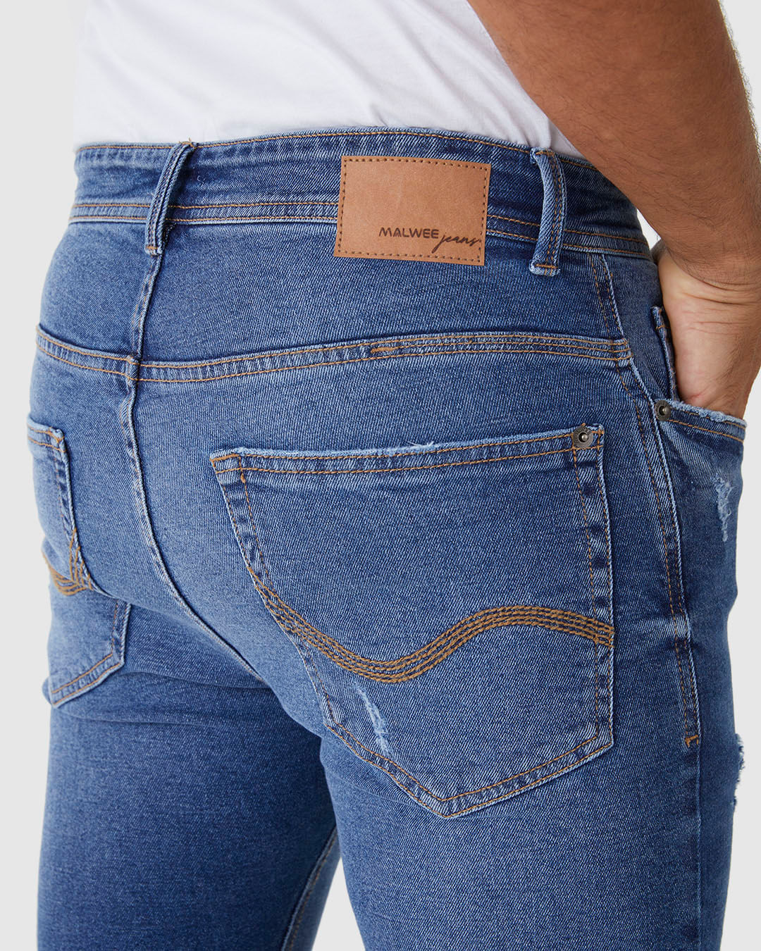 Calça Masculina Skinny Cintura Média Em Jeans Super Stretch - Imagem 8