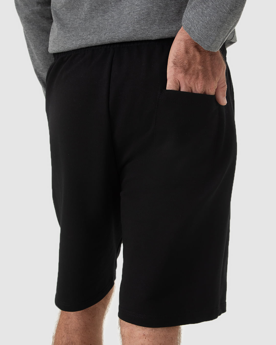 Bermuda Básica Masculina Comfort Bolso Funcional Em Moletom - Imagem 22