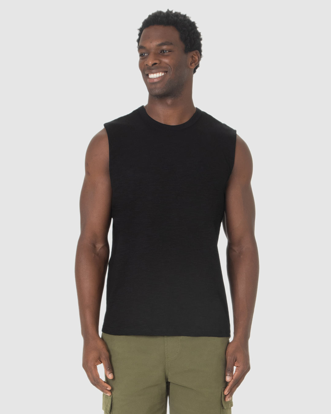 Regata Masculina Machão Com Etiqueta Decorativa Em Malha Rajada - Imagem 28