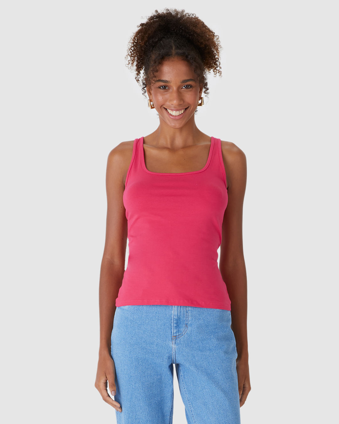 Regata Básica Feminina Alça Média Em Algodão - Imagem 24