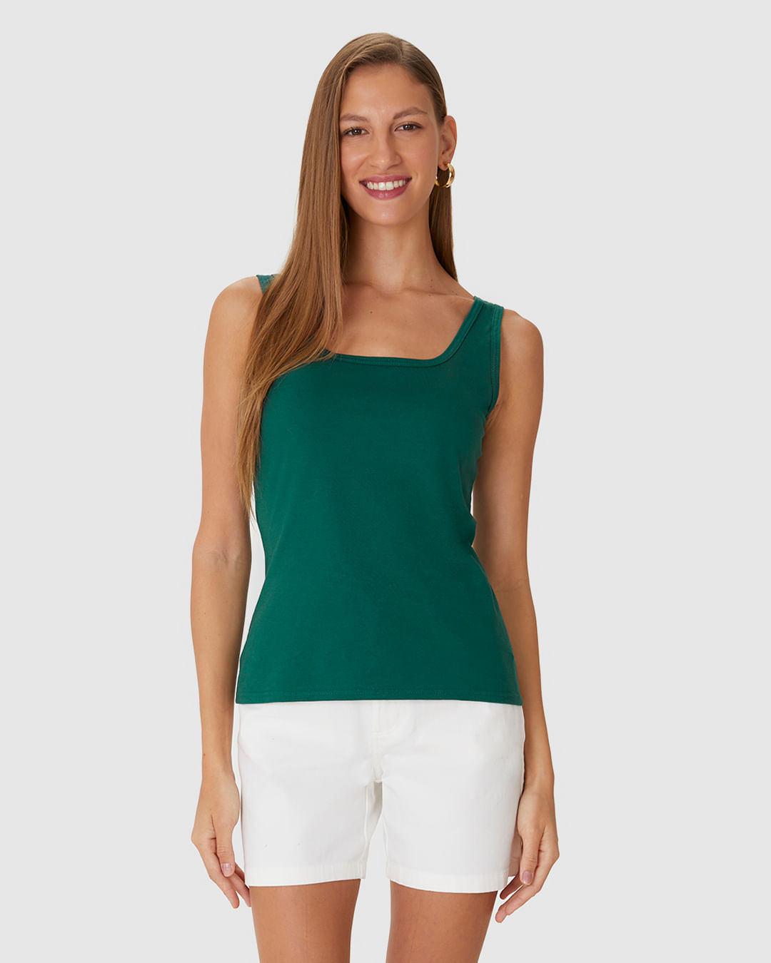 Regata Básica Feminina Decote U Em Algodão - Imagem 24