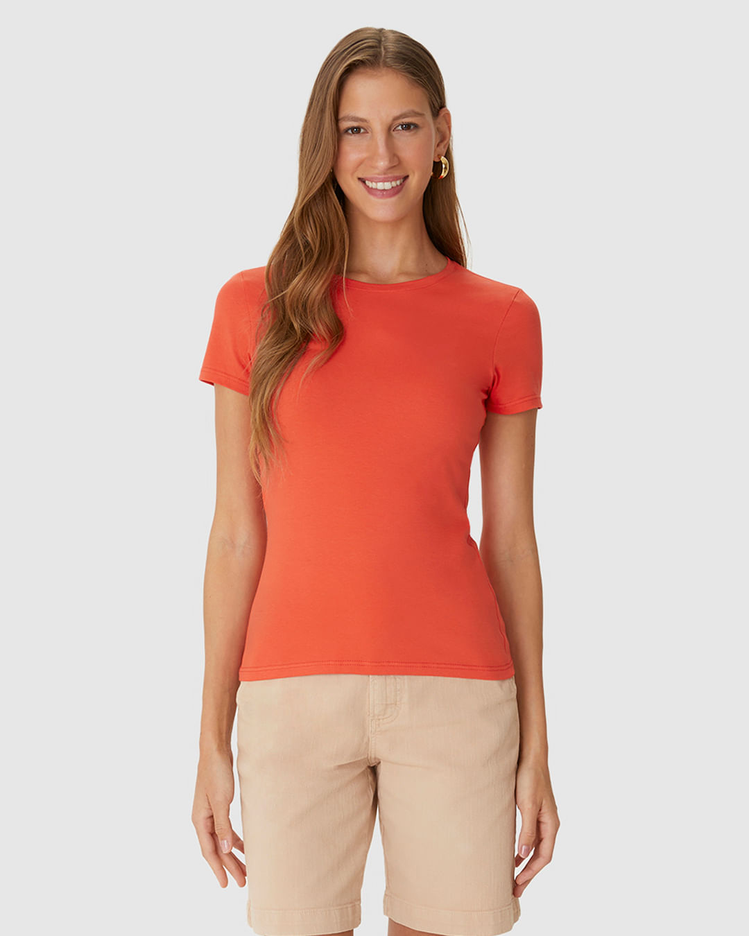 Blusa Básica Feminina Decote Redondo Em Algodão - Imagem 24