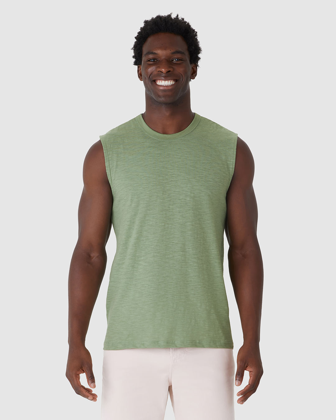 Regata Masculina Machão Com Etiqueta Decorativa Em Malha Rajada - Imagem 19