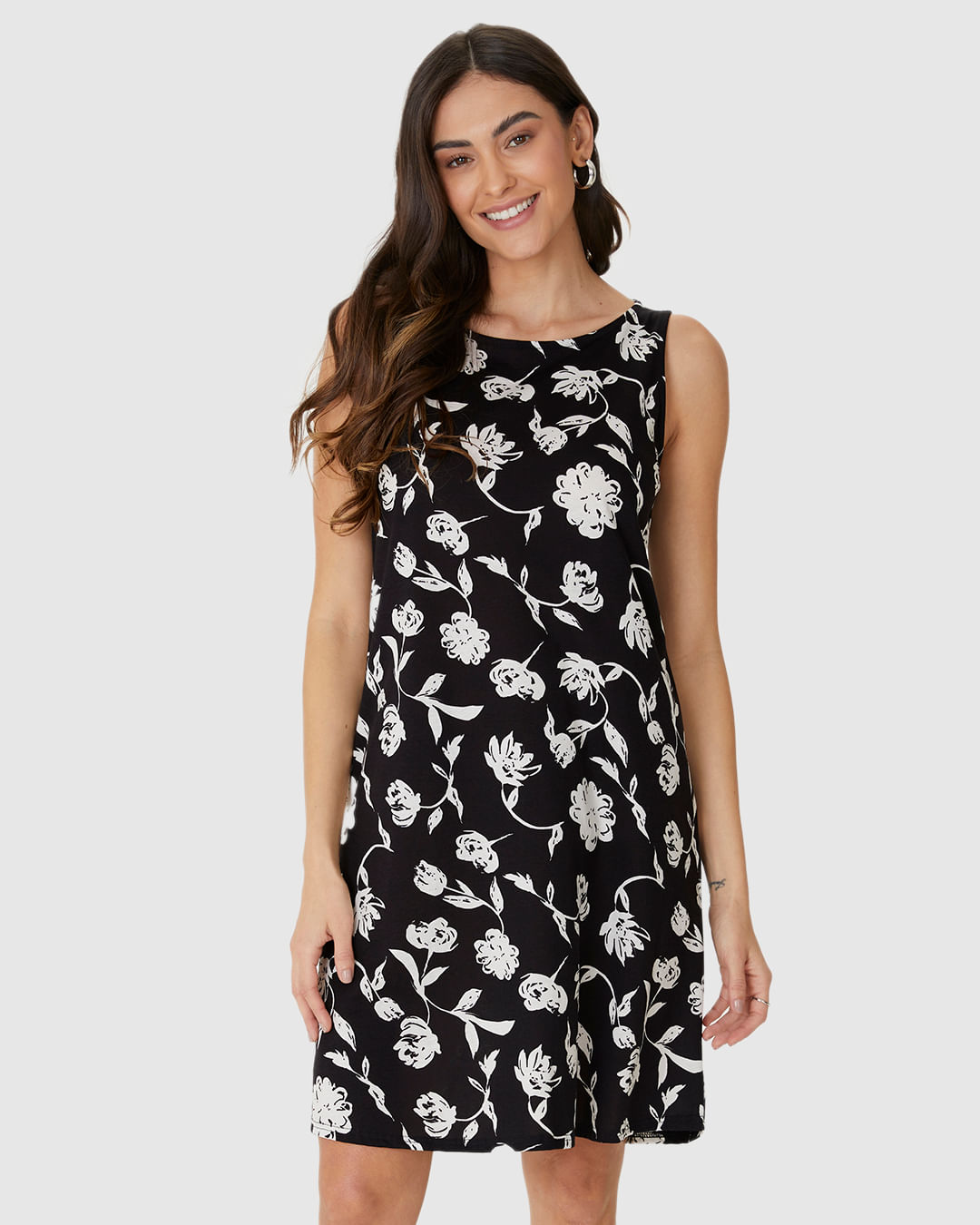 Vestido Feminino Regata Estampa Floral Em Algodão - Imagem 24