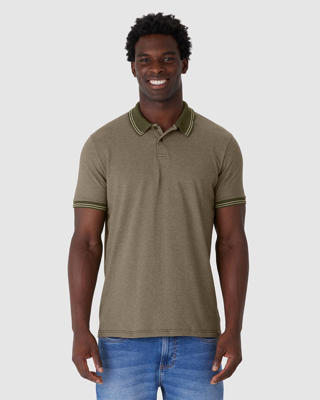 Camisa Polo Masculina Regular Em Piquet Pontilhado - Imagem 19