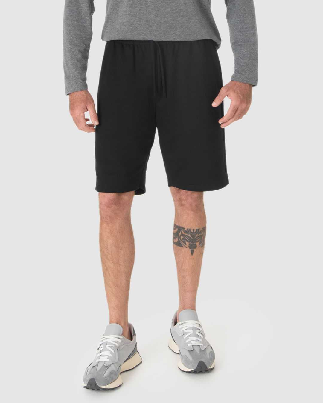 Bermuda Básica Masculina Comfort Bolso Funcional Em Moletom - Imagem 11