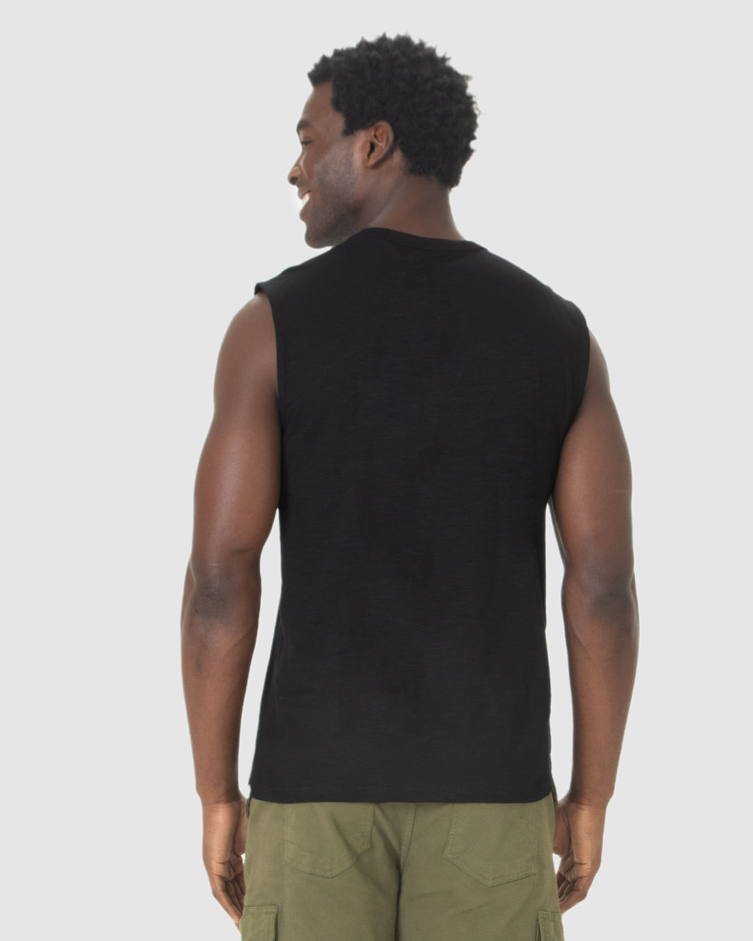 Regata Masculina Machão Com Etiqueta Decorativa Em Malha Rajada - Imagem 23