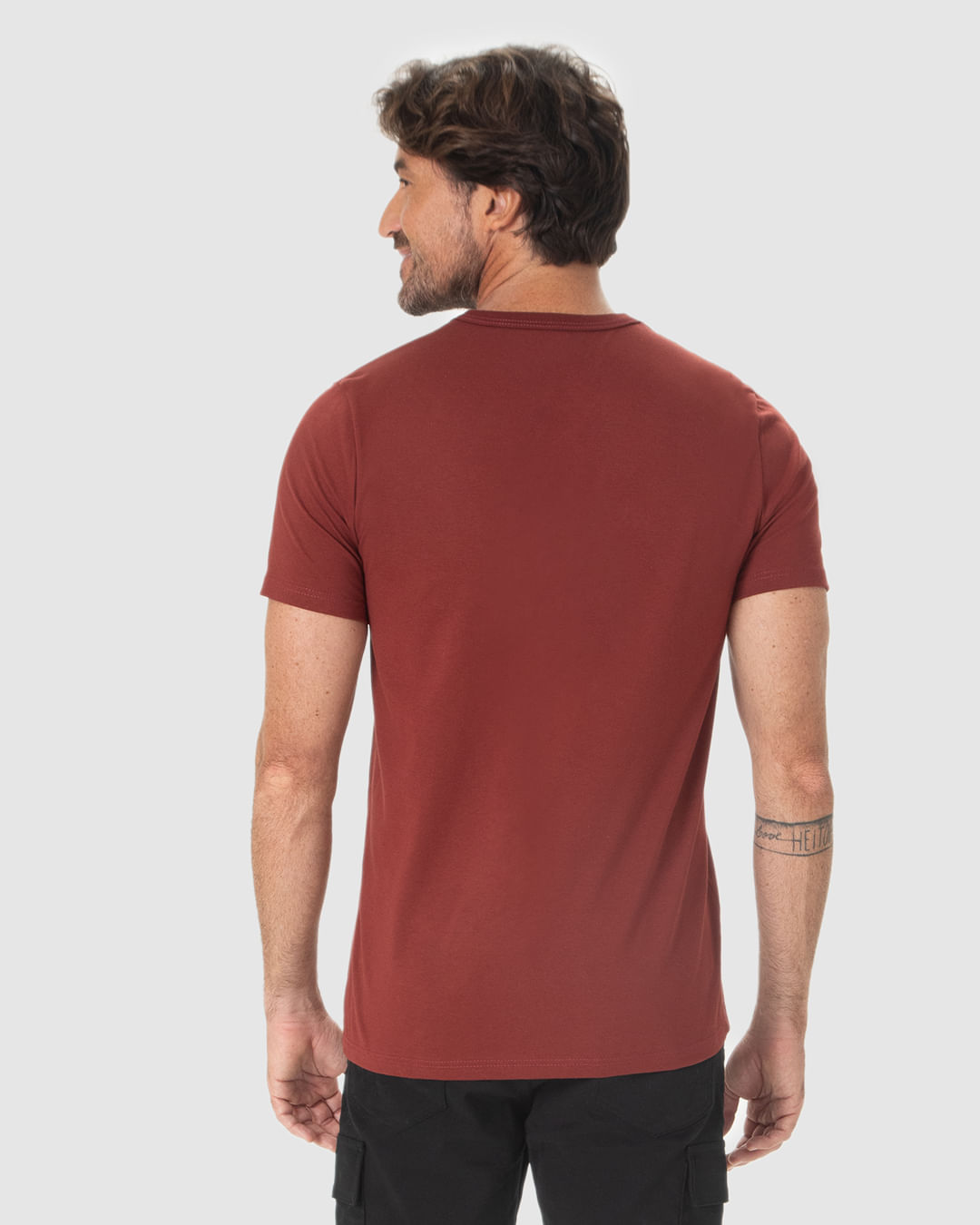 Camiseta Básica Masculina Gola V Em Algodão - Imagem 25