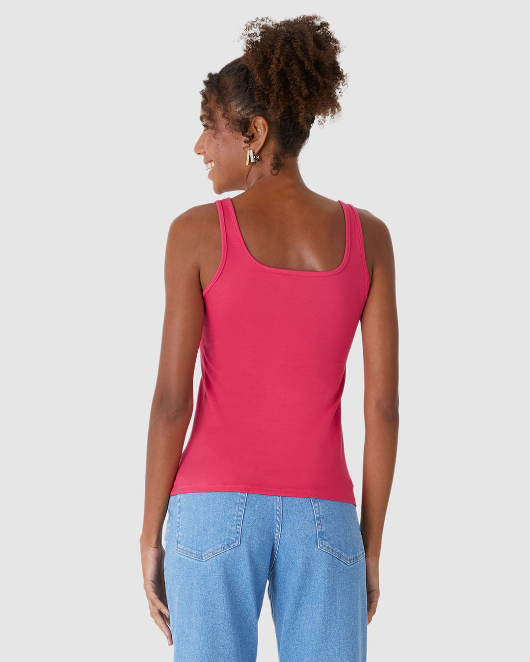 Regata Básica Feminina Alça Média Em Algodão - Imagem 10