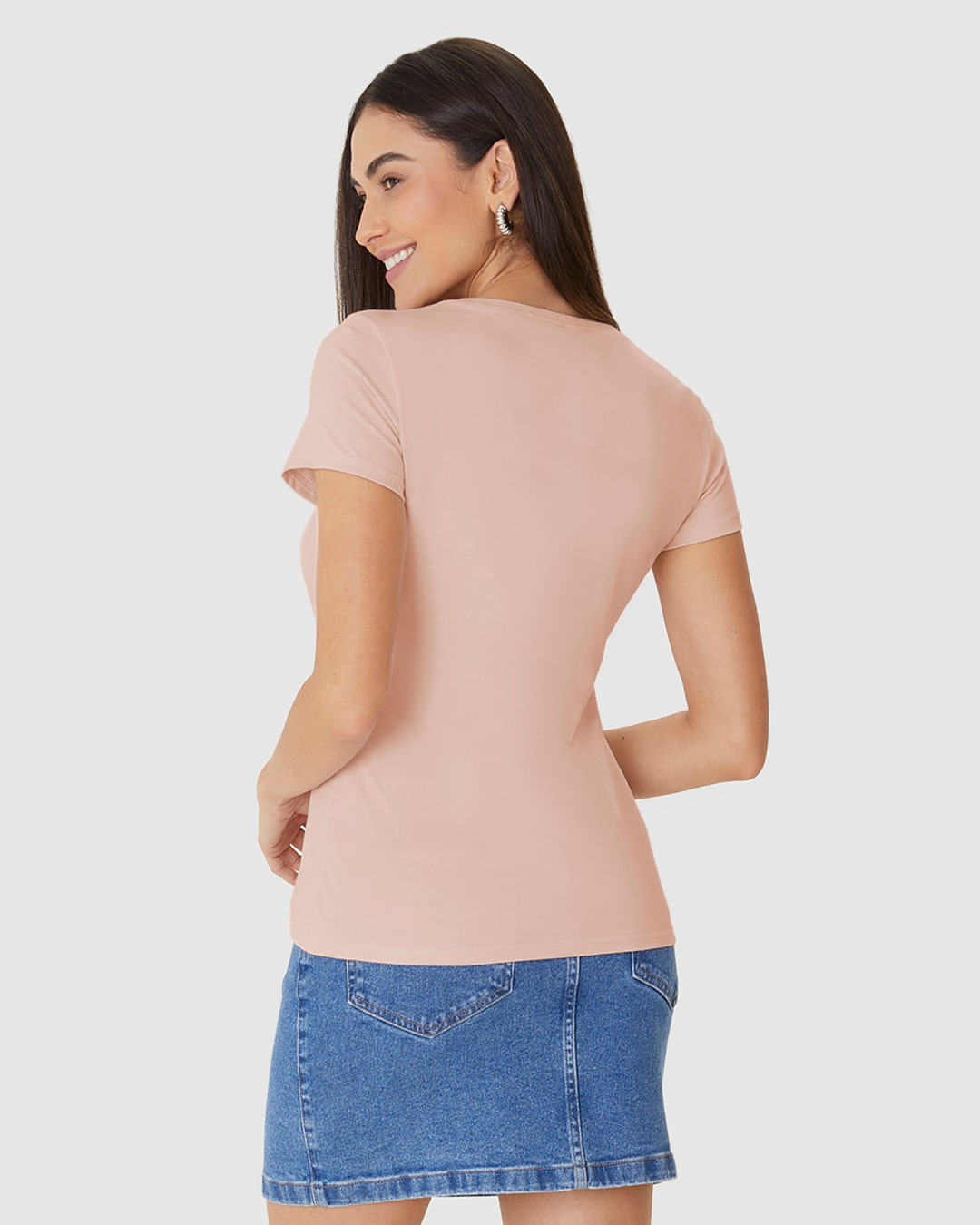 Blusa Básica Feminina Baby Look Em Algodão - Imagem 30