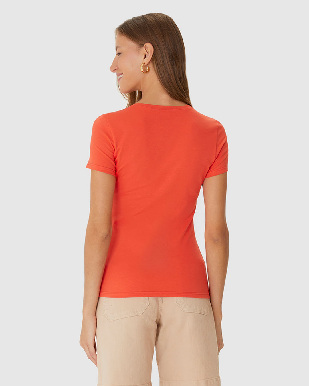 Blusa Básica Feminina Decote Redondo Em Algodão - Imagem 15