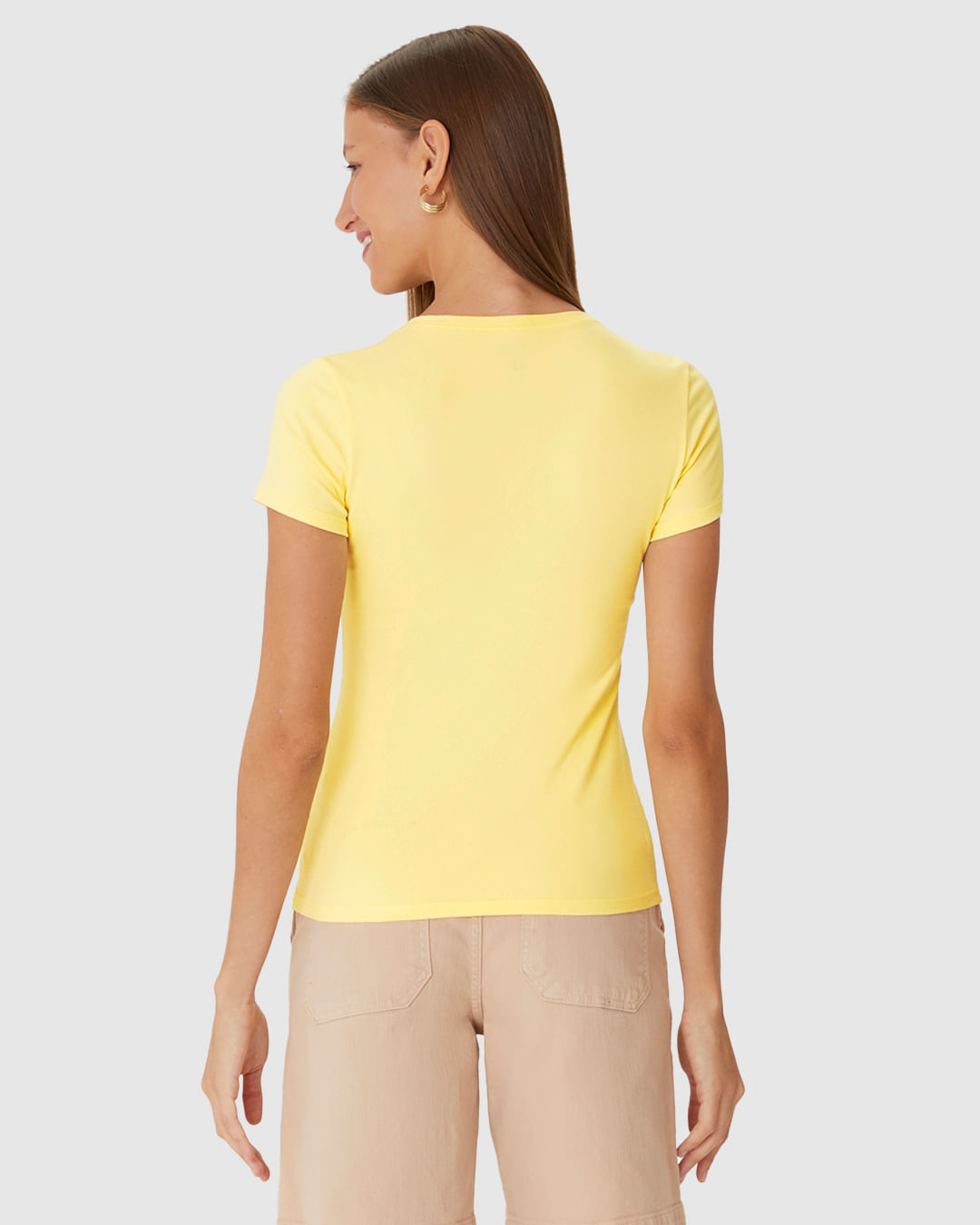 Blusa Básica Feminina Decote V Em Algodão - Imagem 25