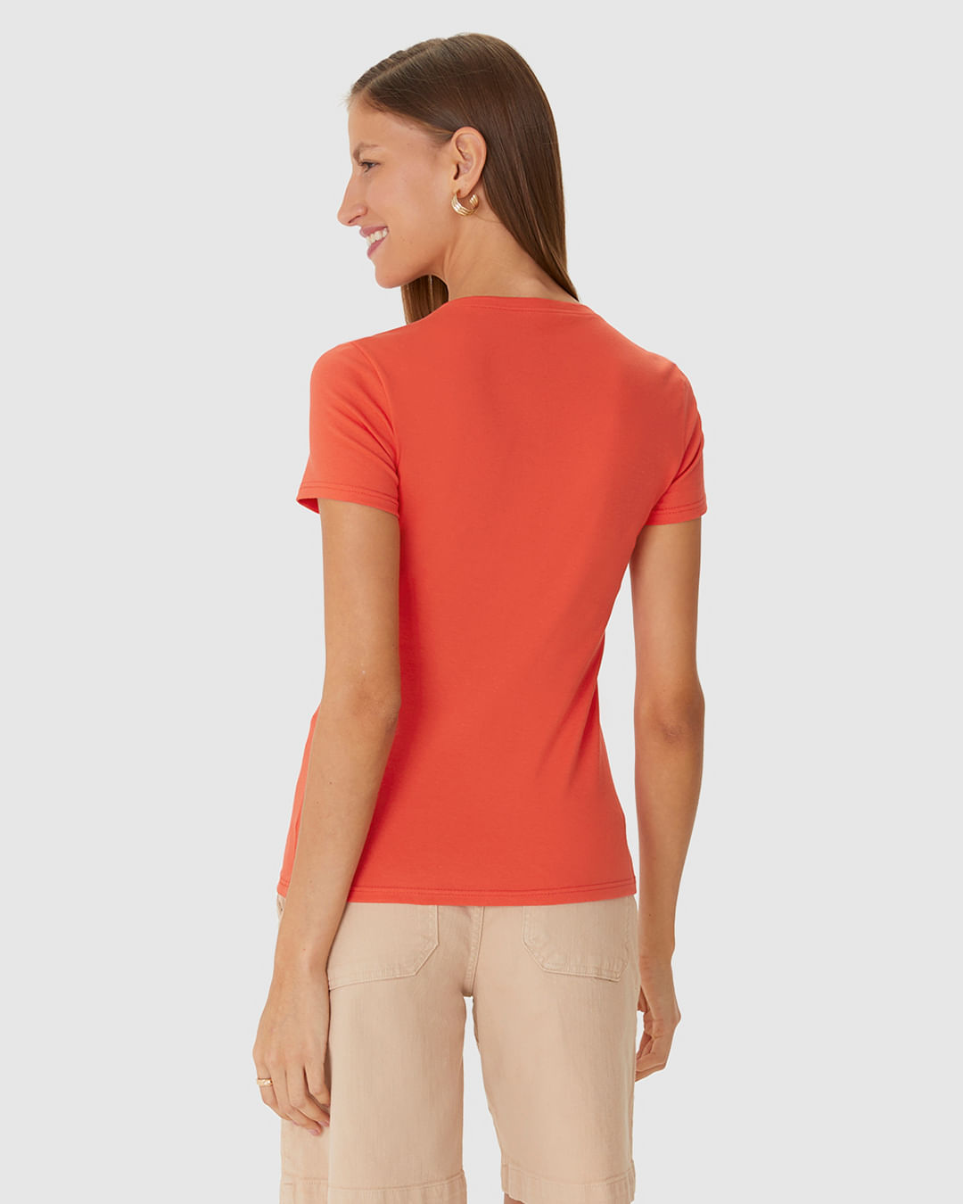 Blusa Básica Feminina Decote V Em Algodão - Imagem 25