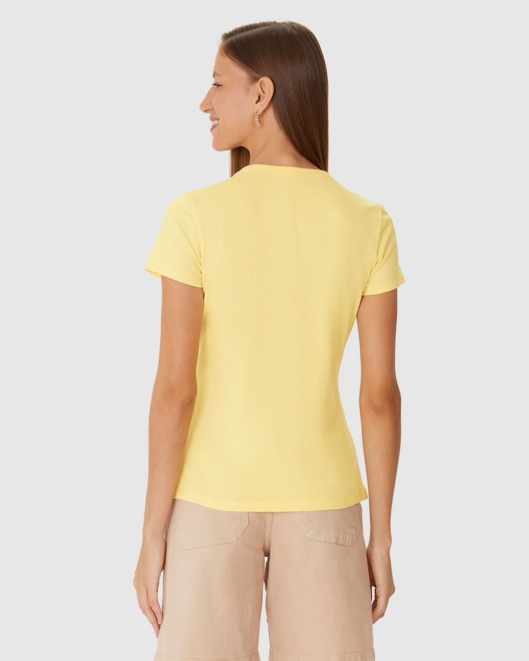 Blusa Básica Feminina Decote V Em Algodão - Imagem 25