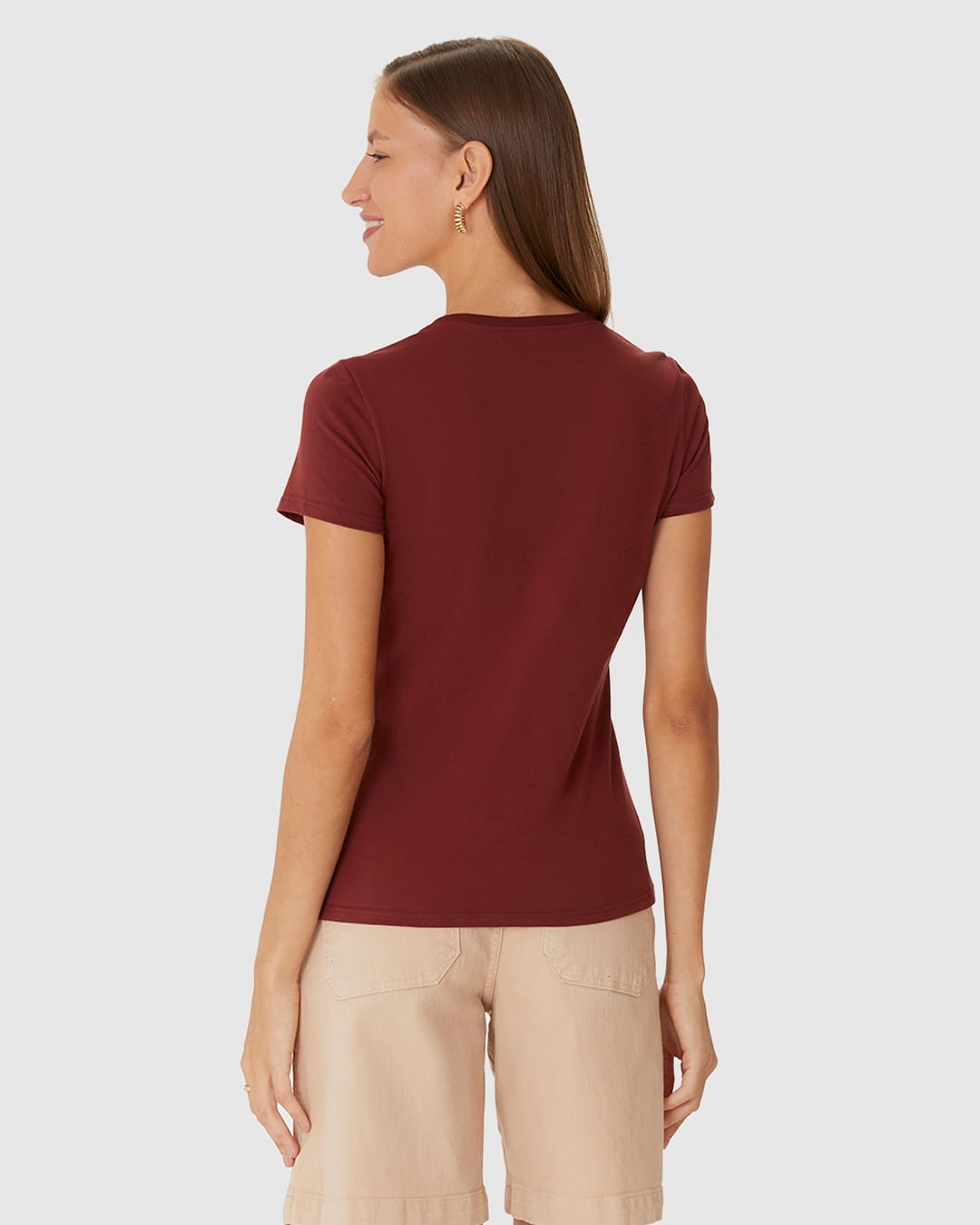 Blusa Básica Feminina Decote V Em Algodão - Imagem 30