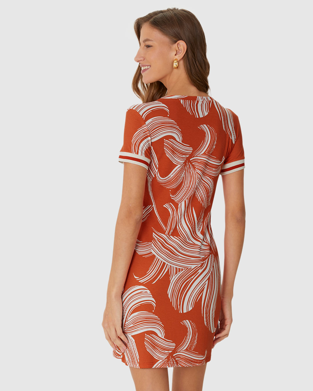 Vestido Feminino Manga Retilínea Em Malha Viscose Canelada - Imagem 25