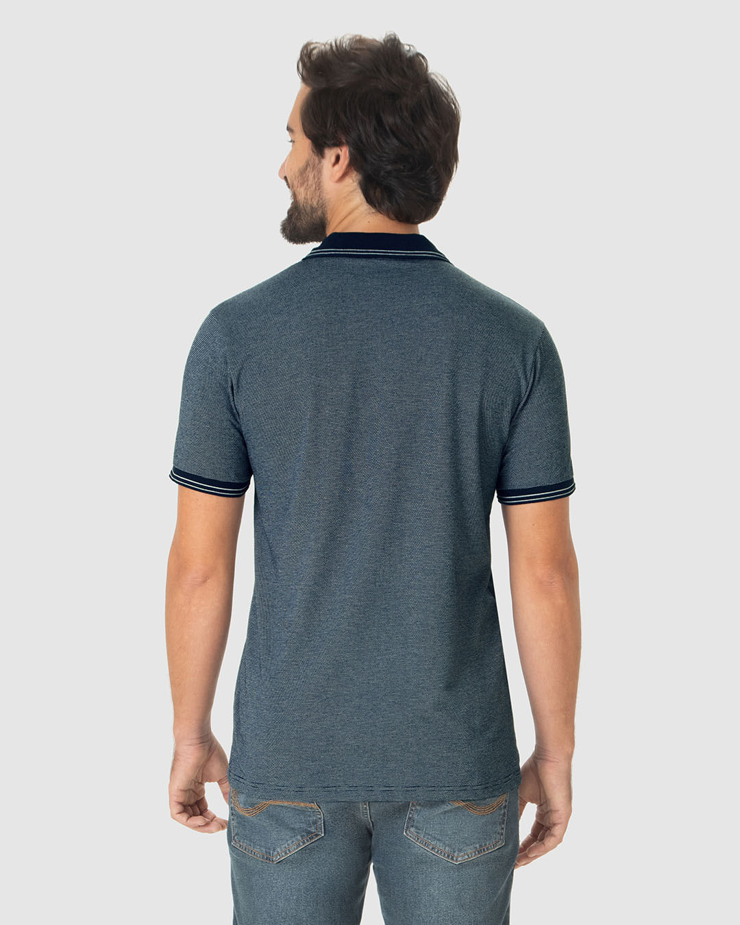 Camisa Polo Masculina Regular Em Piquet Pontilhado - Imagem 24
