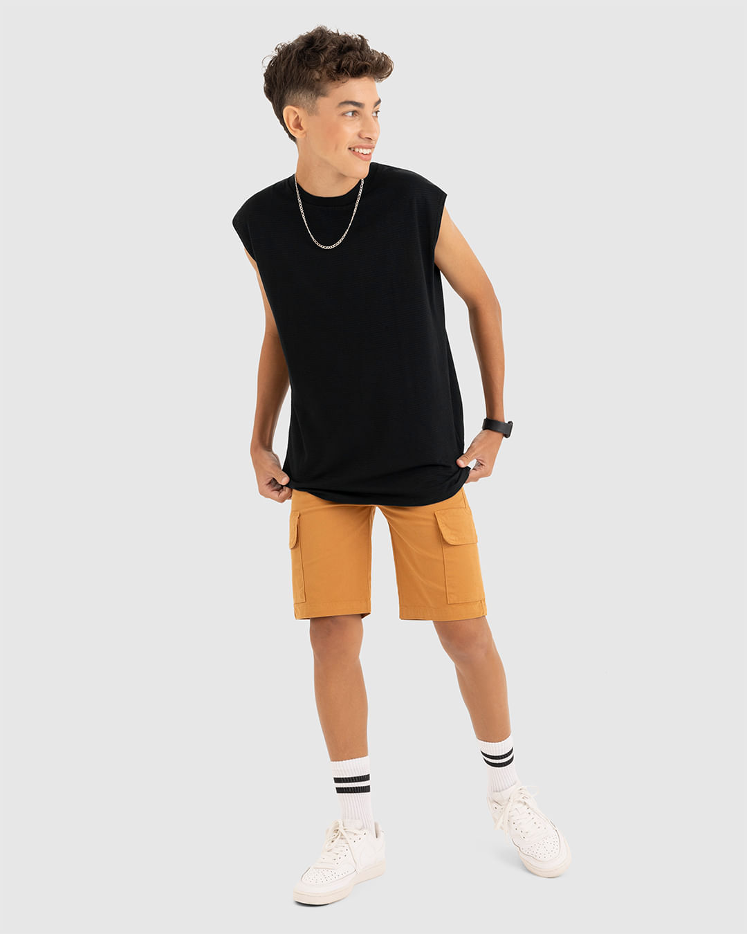Regata Menino Oversized Estampa Costas Em Malha Texturizada Malwee Kids