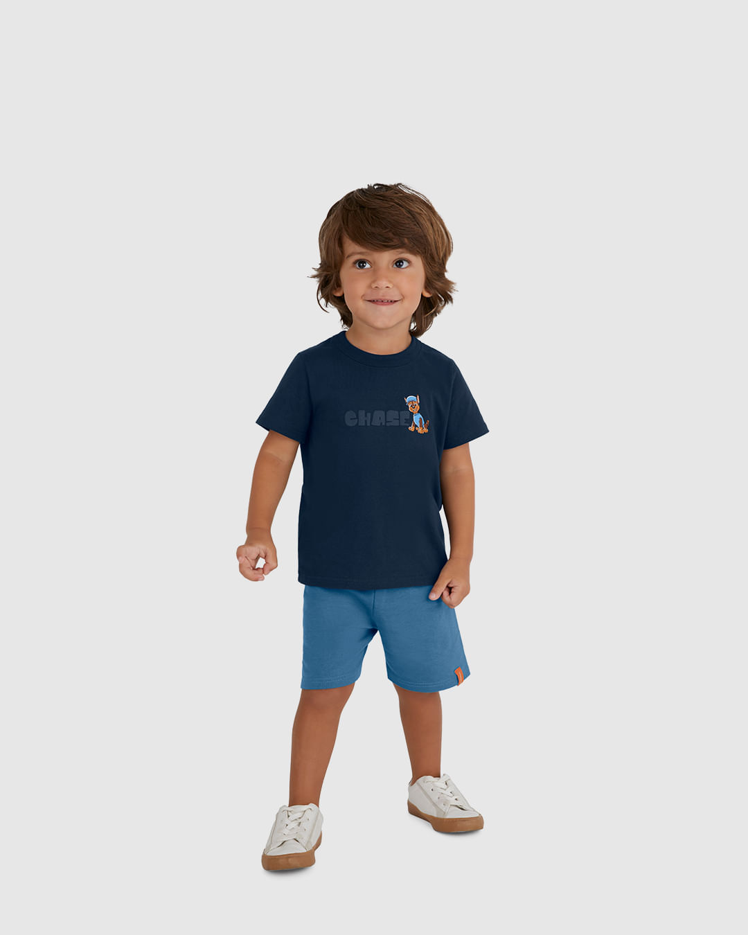 Conjunto Infantil Menino Patrulha Canina Bermuda Moletinho Malwee Kids