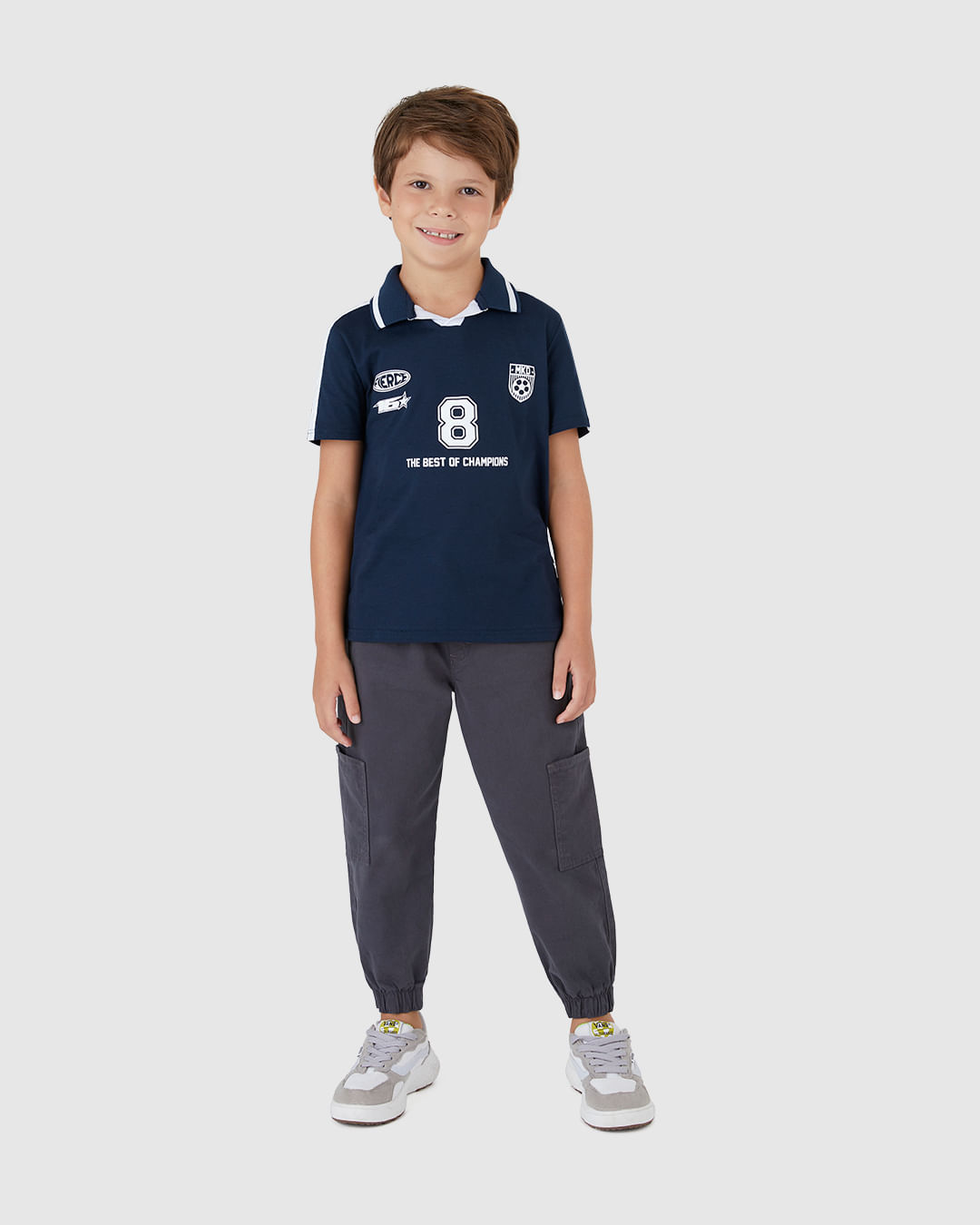 Camisa Polo Infantil Menino The Best Of Champions Em Algodão Malwee Kids