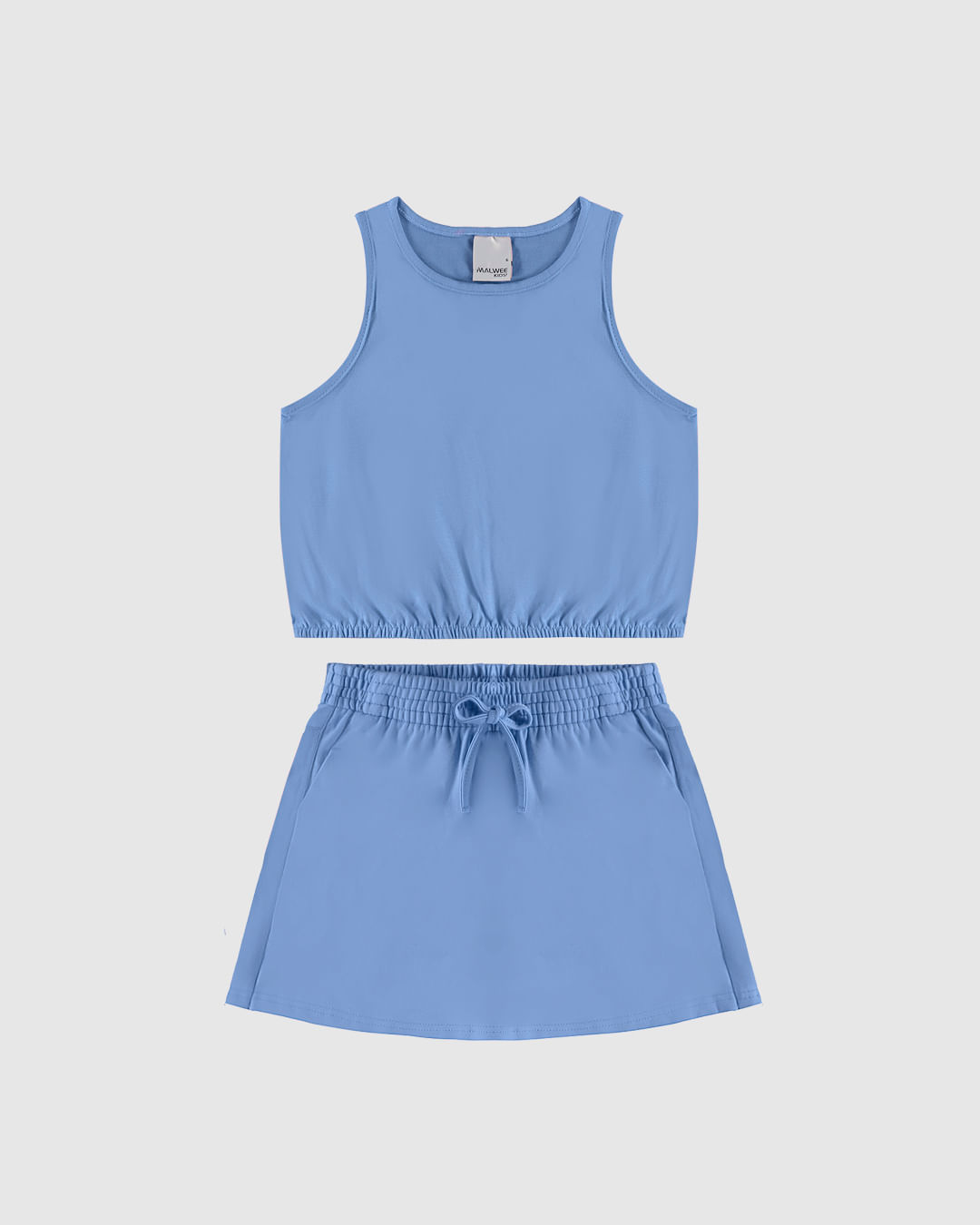 Conjunto Infantil Menina Regata Cropped E Shorts Saia Em Algodão Malwee Kids - Imagem 9