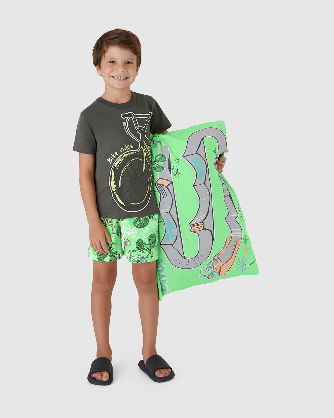 Pijama Infantil Menino Estampa Brilha No Escuro + Fronha Em Algodão Malwee Kids