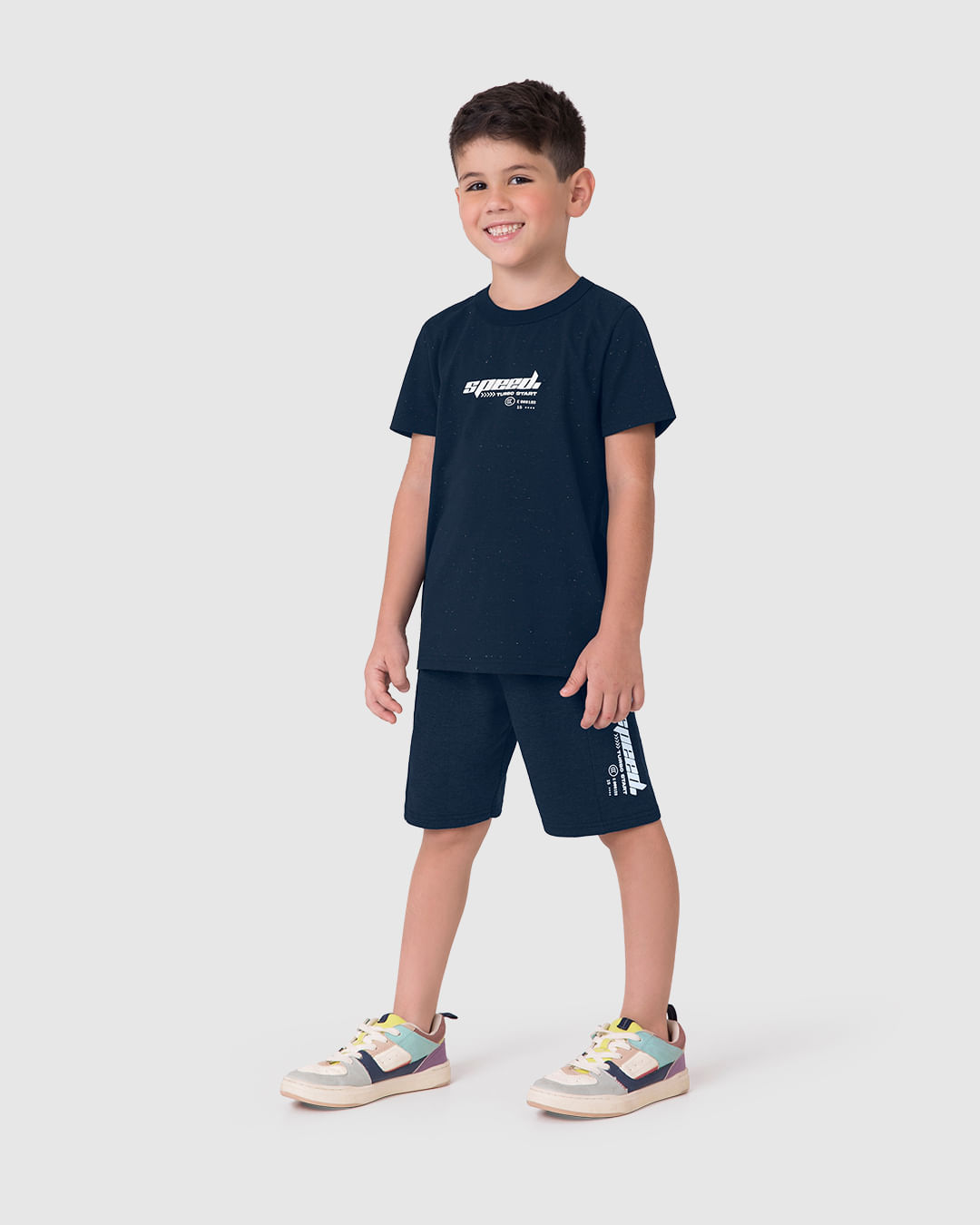 Conjunto Infantil Menino Camiseta Speed Turbo Start Malha Botonê Malwee Kids - Imagem 15
