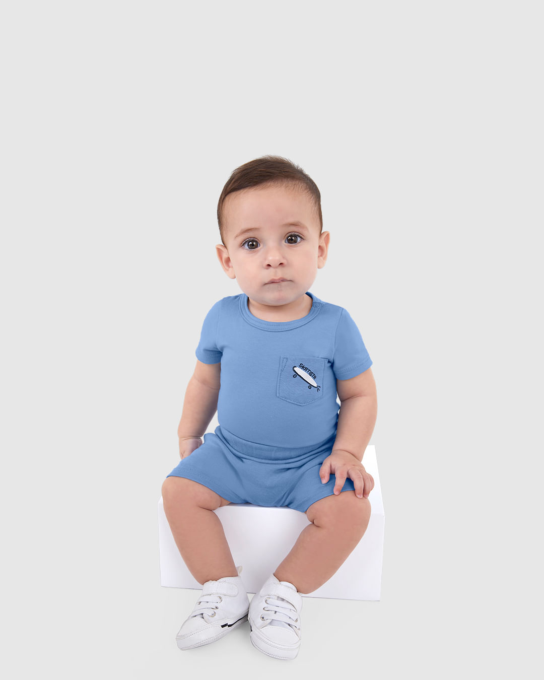 Conjunto Bebê Menino Body E Shorts Saruel Em Ribana Malwee Kids