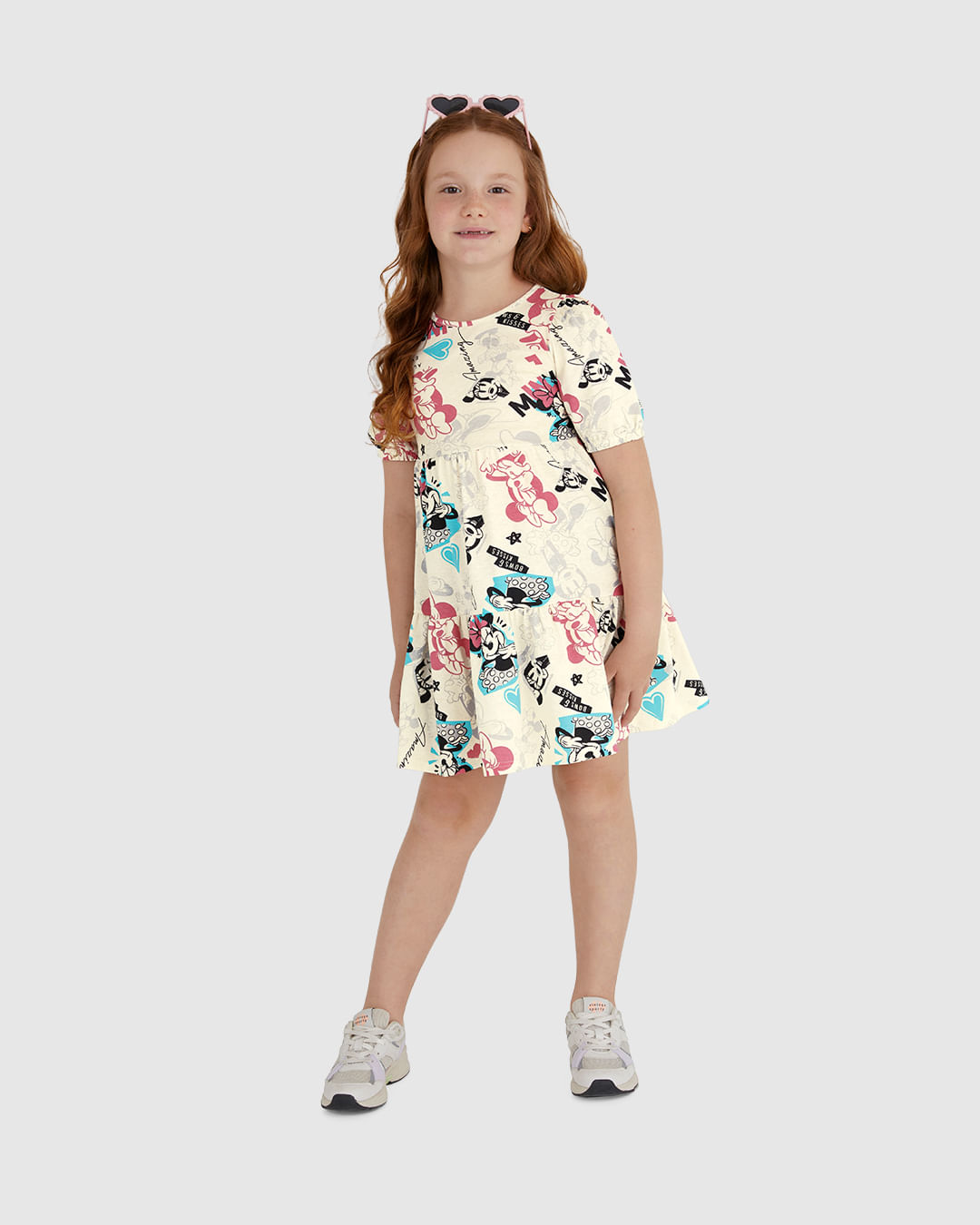 Vestido Infantil Rodado Estampa Minnie Mouse Disney Em Algodão Malwee Kids