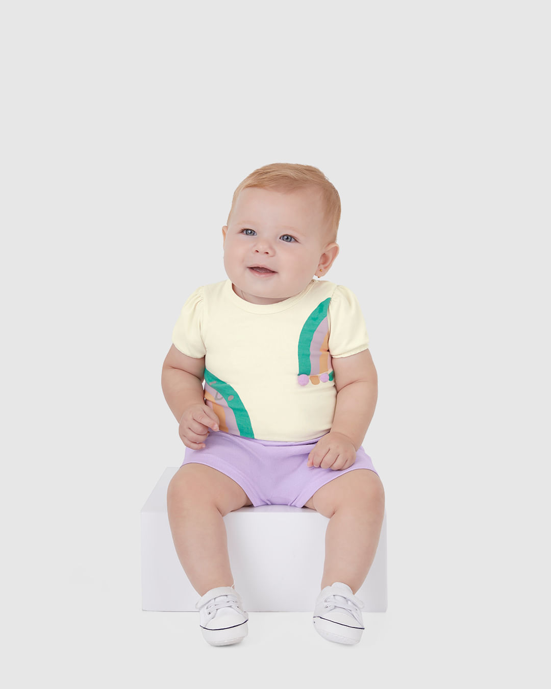 Conjunto Bebê Menina Body Com Aplique De Pompom Em Algodão Malwee Kids - Imagem 9