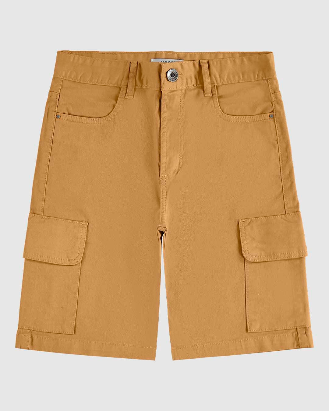 Bermuda Menino Cargo Cintura Média Em Sarja Stretch Malwee Kids