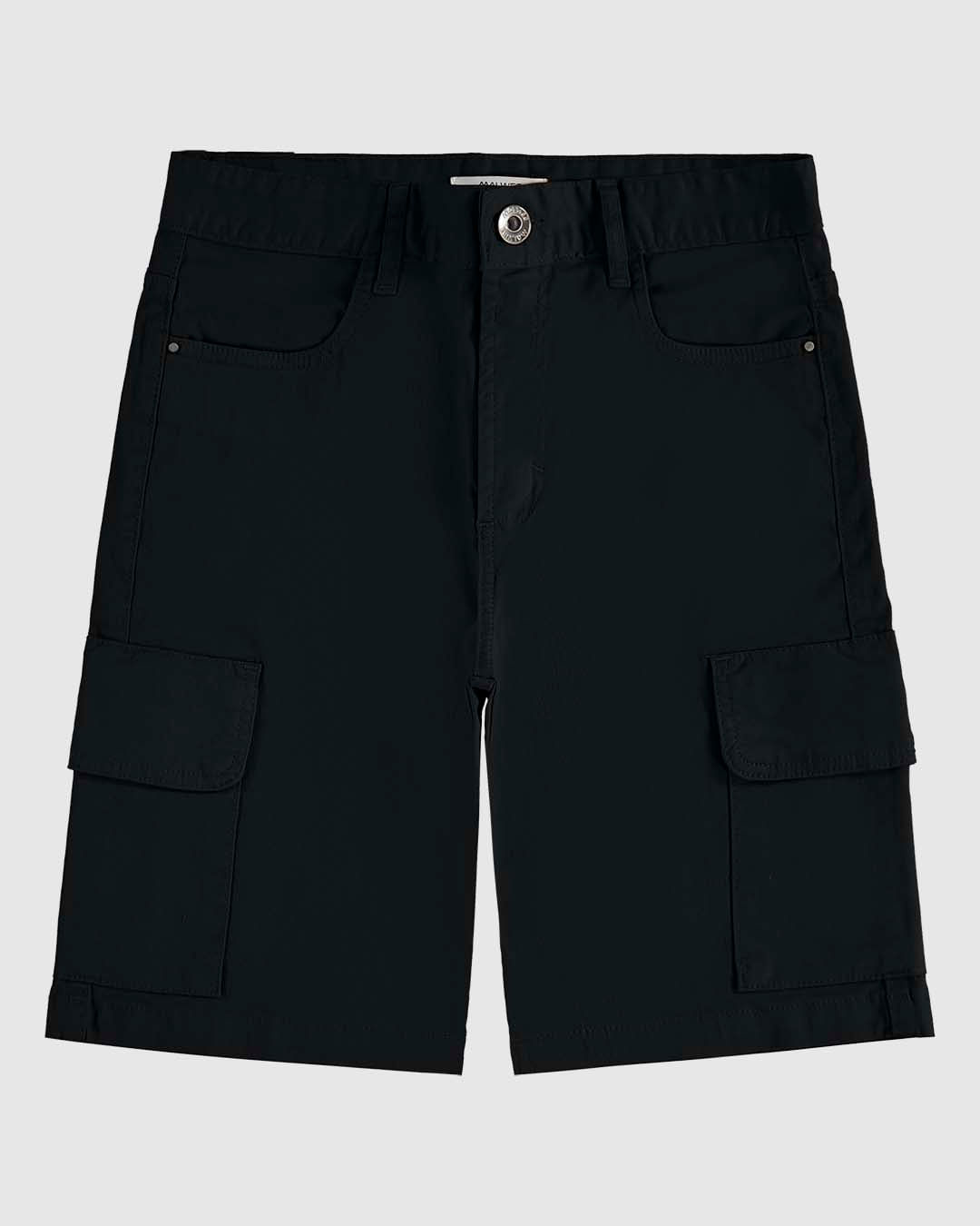 Bermuda Menino Cargo Cintura Média Em Sarja Stretch Malwee Kids