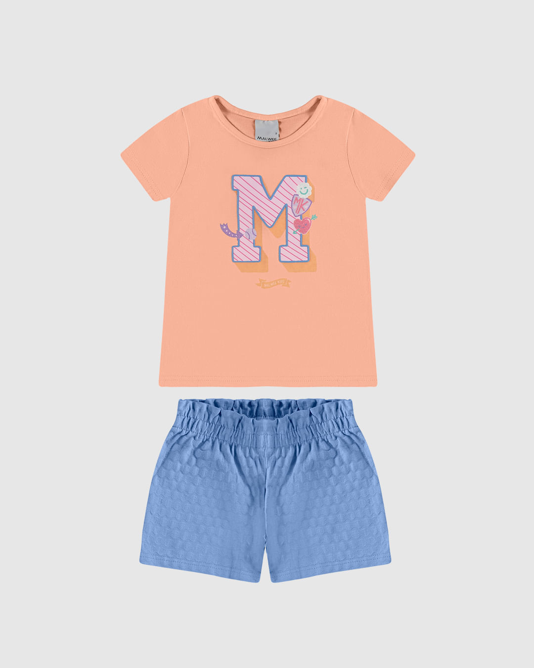 Conjunto Infantil Menina Estampa Com Glitter Em Algodão Malwee Kids - Imagem 4