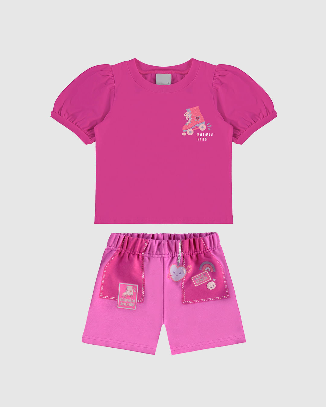 Conjunto Infantil Menina Campeã Da Diversão! Em Algodão E Moletom Malwee Kids