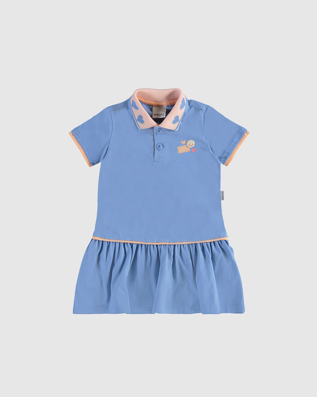 Vestido Polo Infantil Gola Retilínea Estampa Peitoral Em Algodão Malwee Kids - Imagem 4