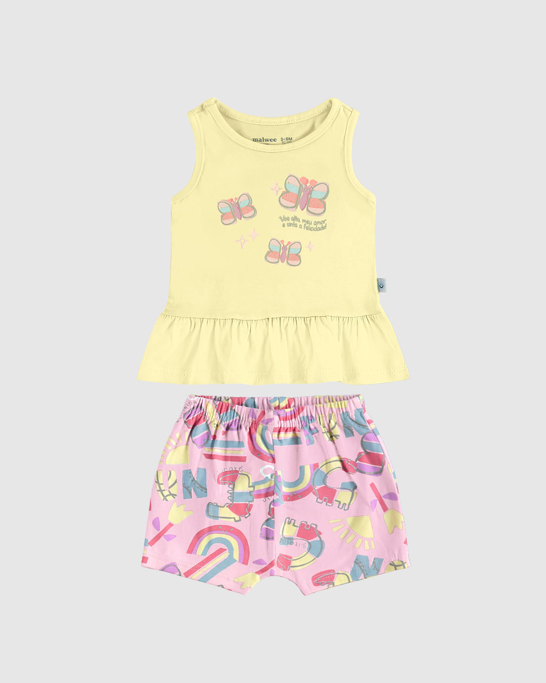 Conjunto Bebê Menina Blusa Peplum Voe Alto Em Algodão Malwee Kids - Imagem 5