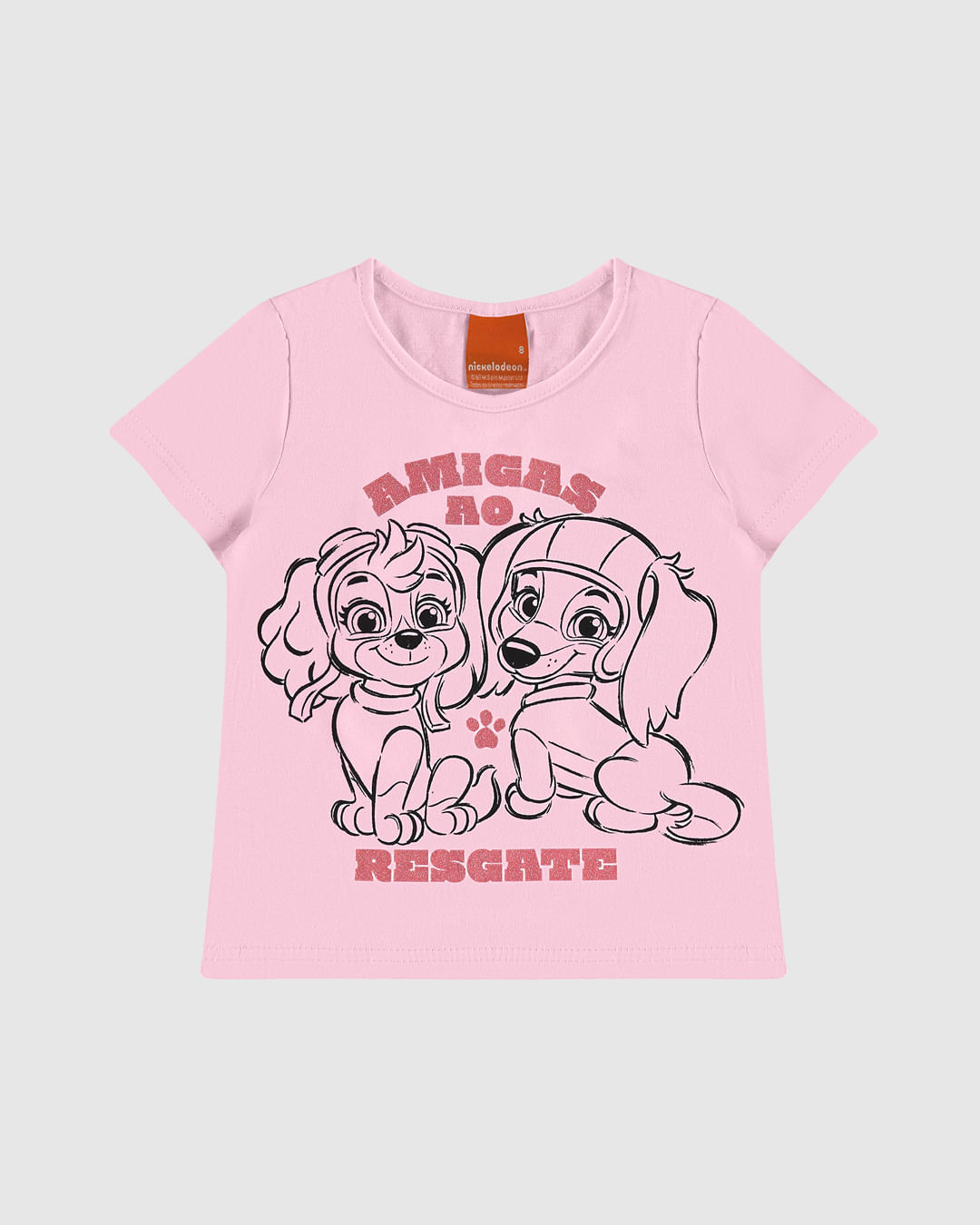 Blusa Infantil Menina Estampa Glitter Amigas Ao Resgate Patrulha Canina Malwee Kids